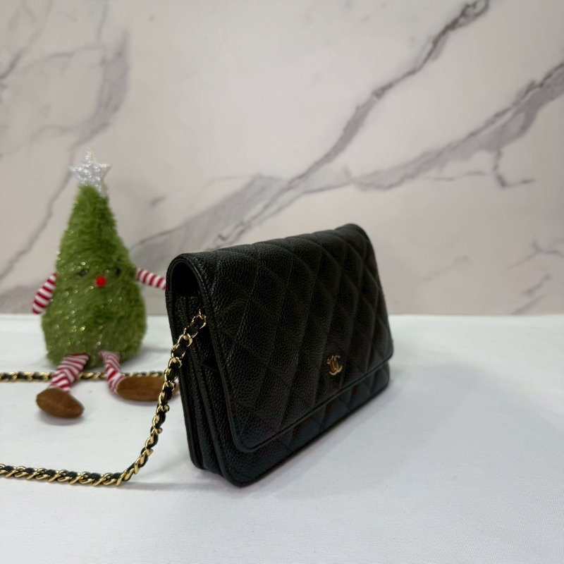 CHANEL WOC 黑金荔枝牛鏈帶包-3