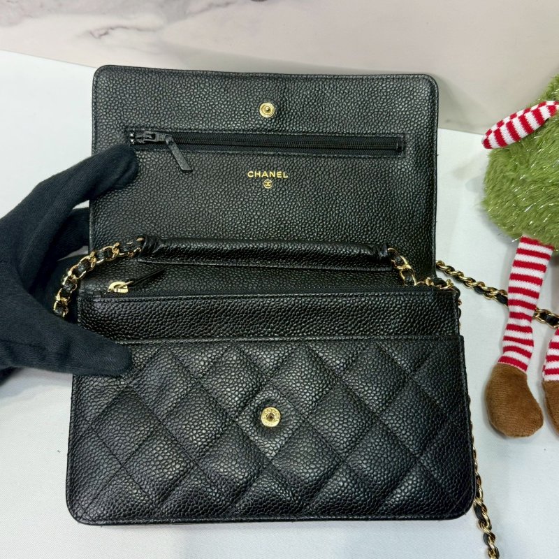 CHANEL WOC 黑金荔枝牛鏈帶包-4