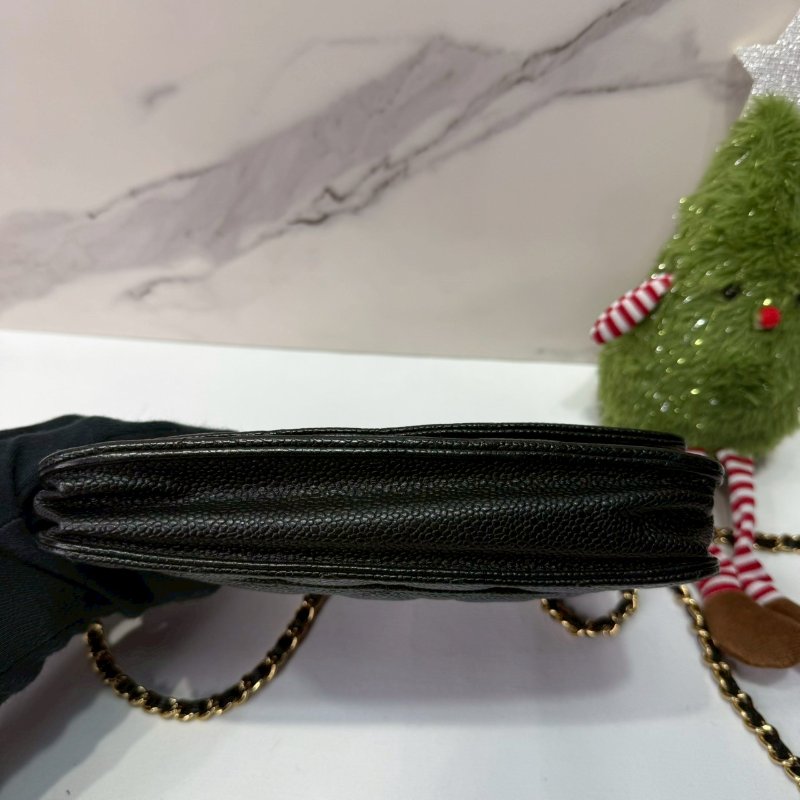CHANEL WOC 黑金荔枝牛鏈帶包-7