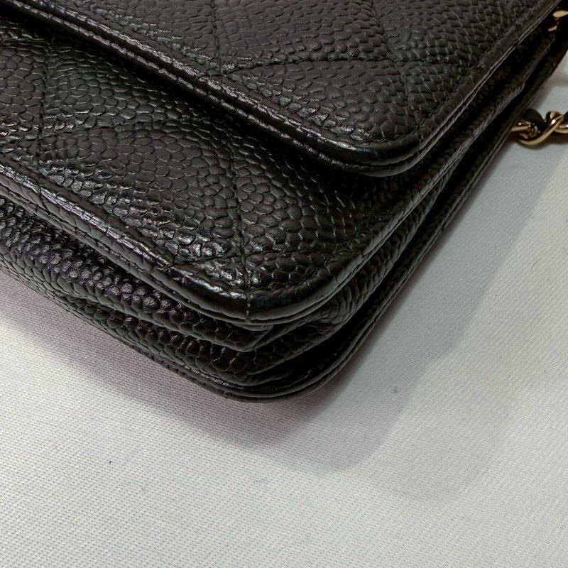 CHANEL WOC 黑金荔枝牛鏈帶包-8