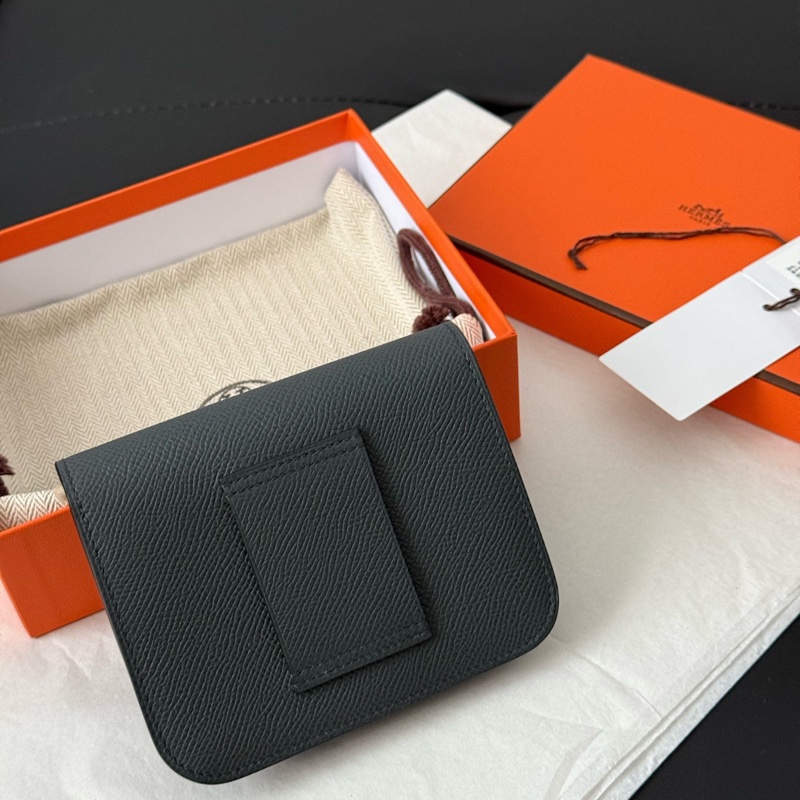 閒置新，未使用 hermes愛馬仕康康 琺瑯扣slim  E皮 W刻 24年霧灰色最新琺瑯扣-4