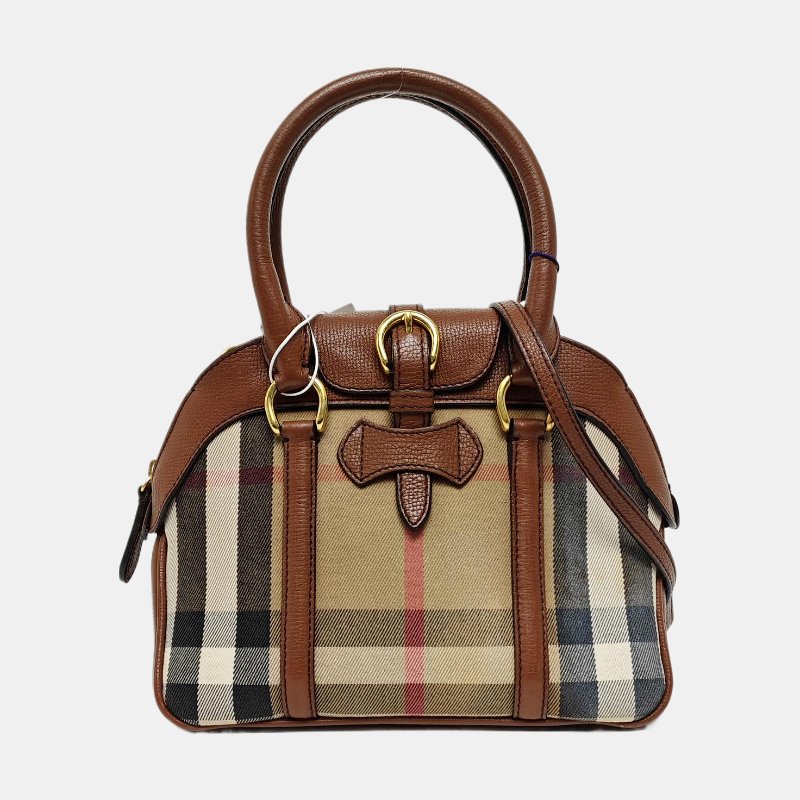 BURBERRY Milverton卡其色帆布單肩包手提包斜挎包金色五金可拆卸肩帶-7