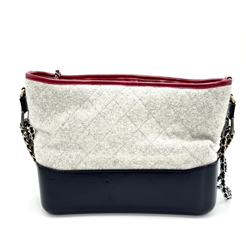 CHANEL 毛呢刺繡字母 流浪肩背斜背包28*23*10 98新配件保卡塵袋-6
