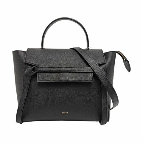 CELINE BELT Micro黑色牛皮鯰魚包單肩包斜挎包金色五金可拆卸肩帶