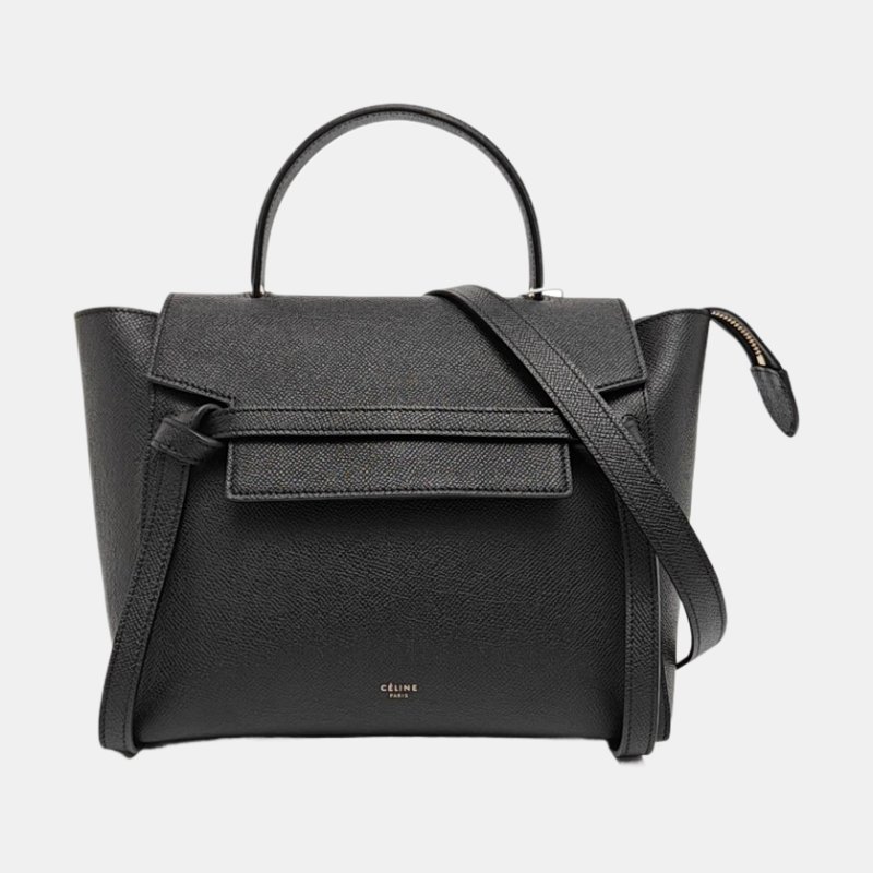 CELINE BELT Micro黑色牛皮鯰魚包單肩包斜挎包金色五金可拆卸肩帶-7