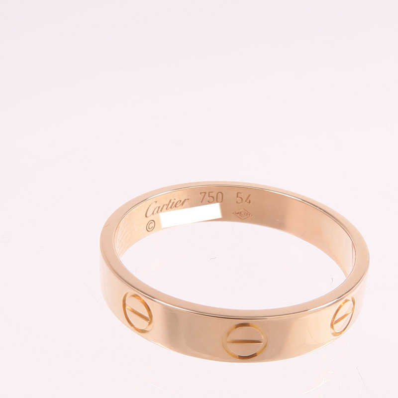 CARTIER 18K玫瑰金Mini Love Ring戒指Cartier#54/US#7-4