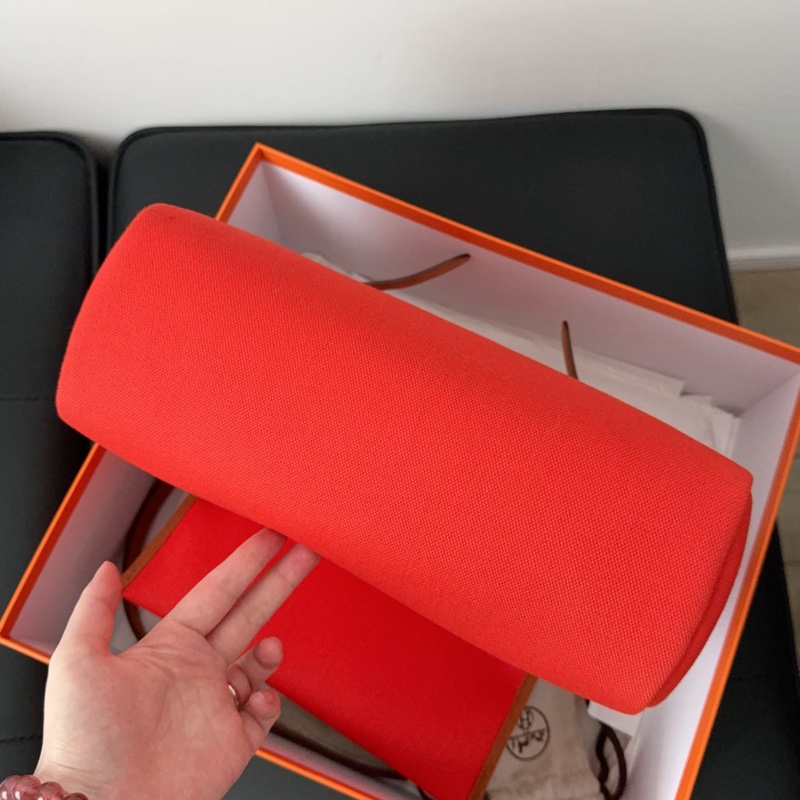 99新 hermes愛馬仕紅棕拼色herbag31 B刻  無盒-4