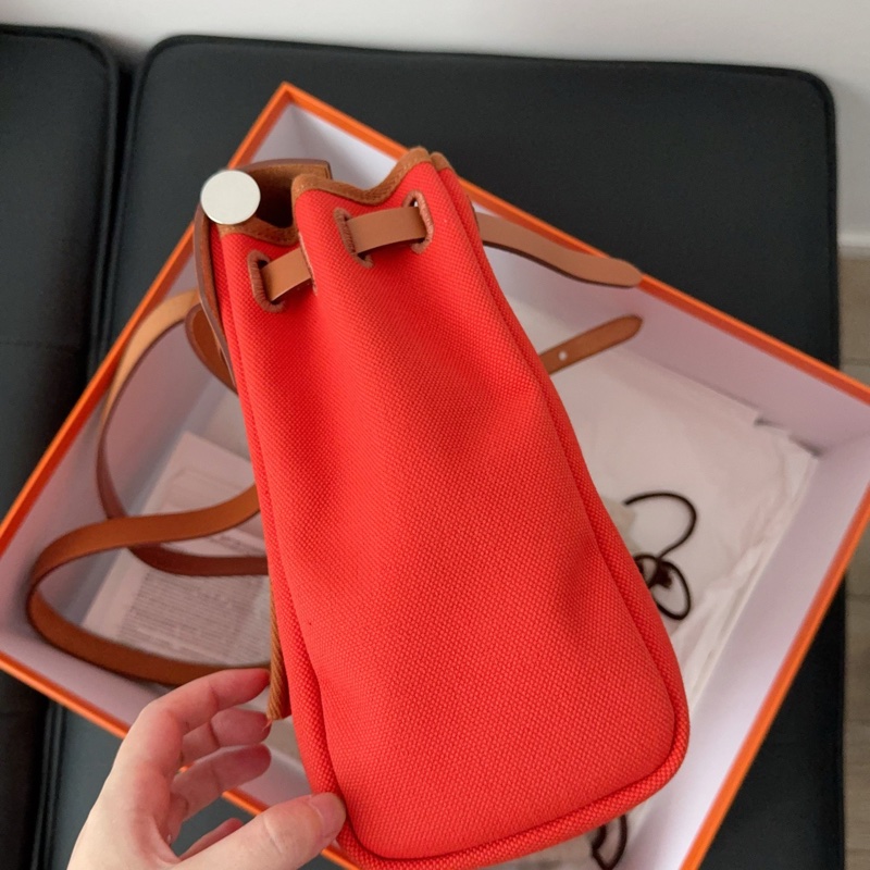 99新 hermes愛馬仕紅棕拼色herbag31 B刻  無盒-6