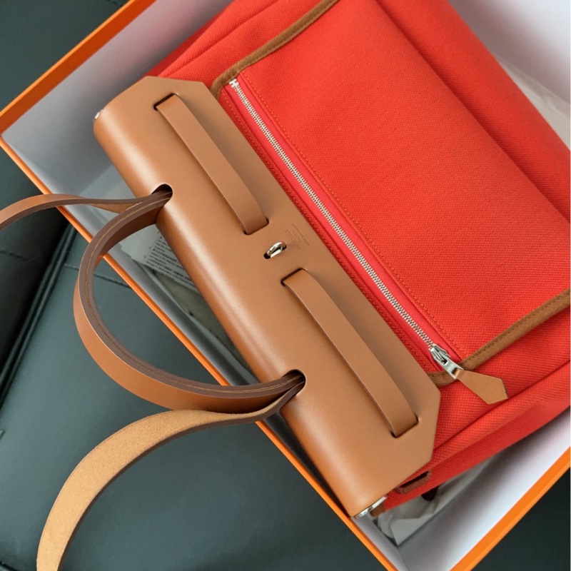 99新 hermes愛馬仕紅棕拼色herbag31 B刻  無盒-8