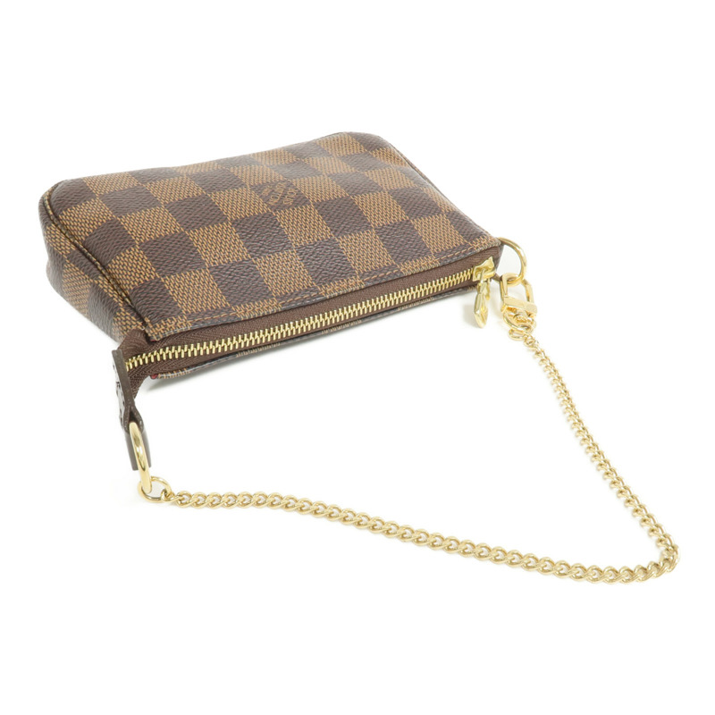LOUIS VUITTON Damier Mini Pochette Accessoires金扣手挽袋-4