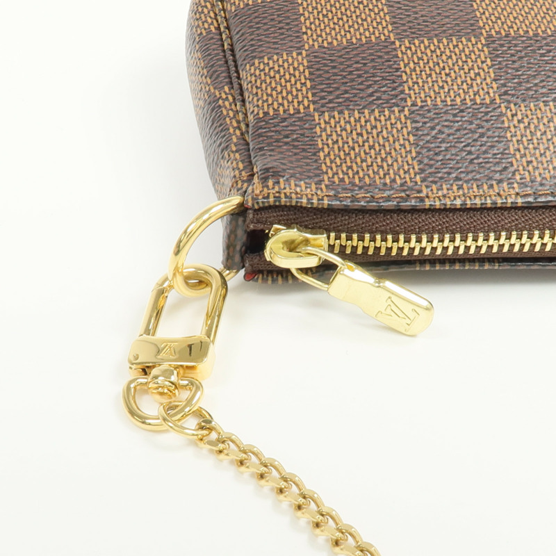 LOUIS VUITTON Damier Mini Pochette Accessoires金扣手挽袋-9