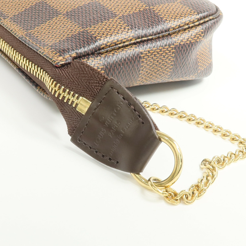 LOUIS VUITTON Damier Mini Pochette Accessoires金扣手挽袋-10