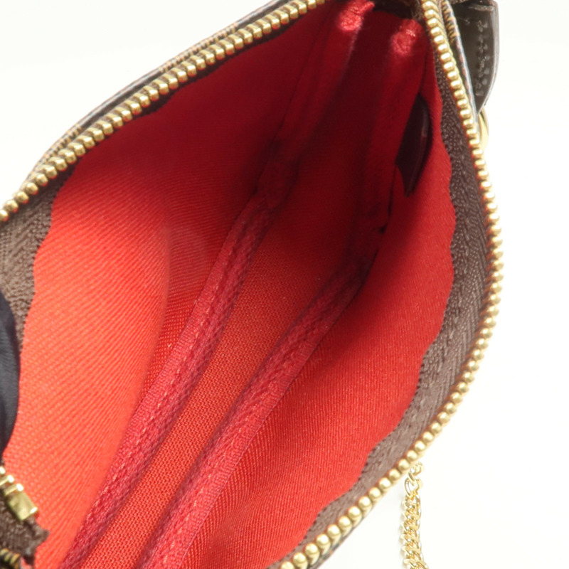 LOUIS VUITTON Damier Mini Pochette Accessoires金扣手挽袋-11