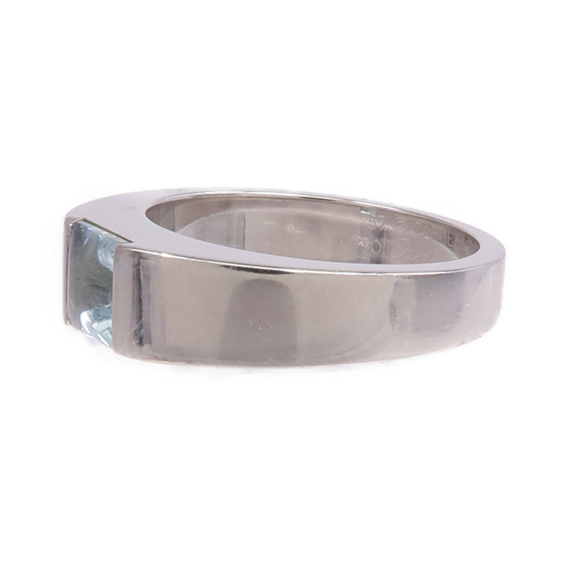 CARTIER 18K白金Tank Ring藍晶戒指Cartier#57/US#8-2