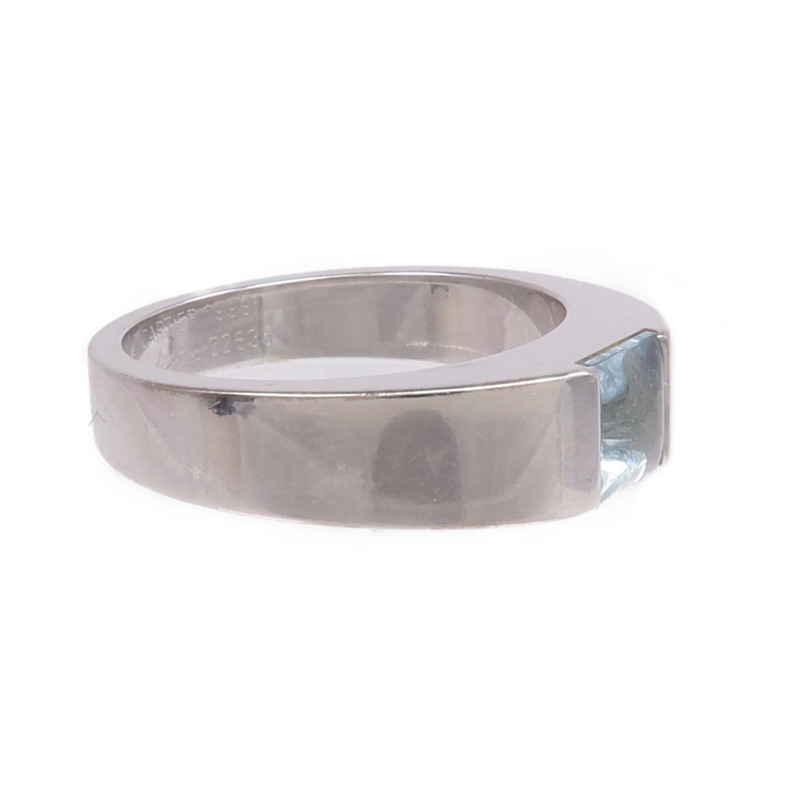 CARTIER 18K白金Tank Ring藍晶戒指Cartier#57/US#8-3