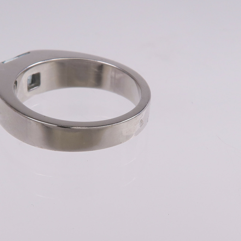 CARTIER 18K白金Tank Ring藍晶戒指Cartier#57/US#8-5