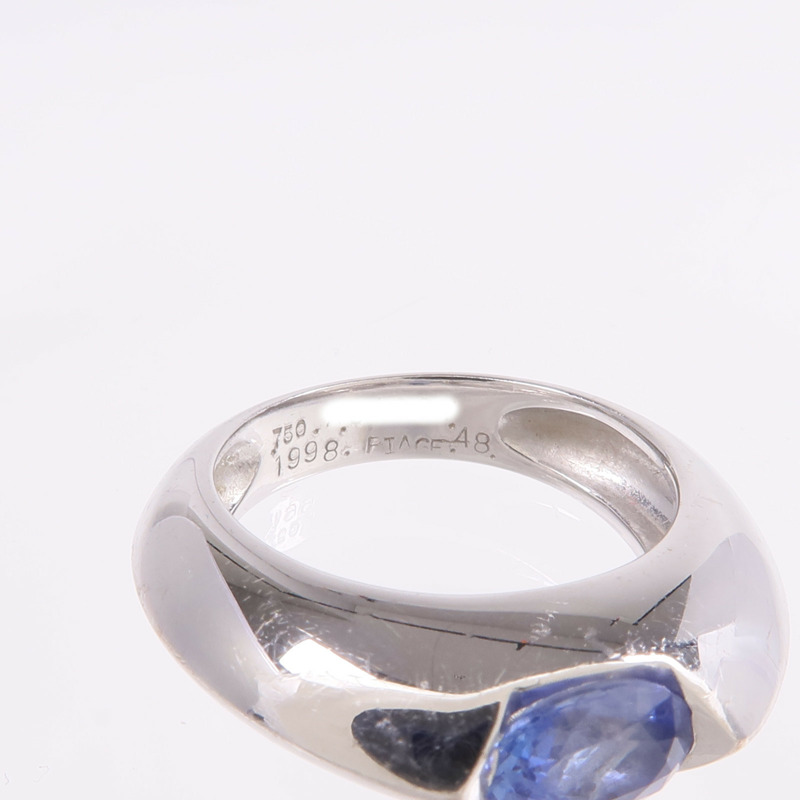PIAGET 18K白金Sapphire Ring藍寶石戒指Piaget#48/US#4.5-4