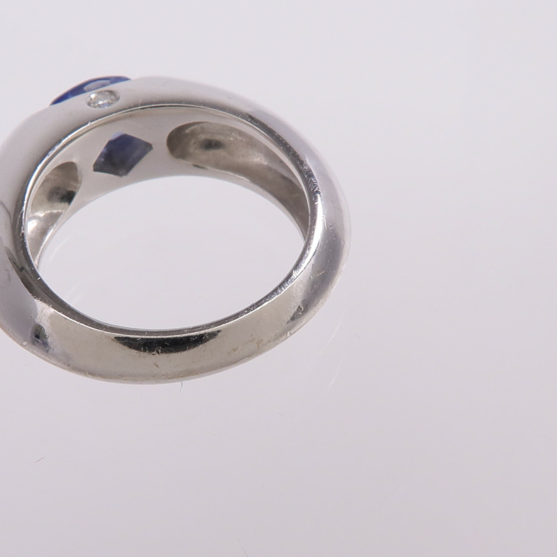 PIAGET 18K白金Sapphire Ring藍寶石戒指Piaget#48/US#4.5-7