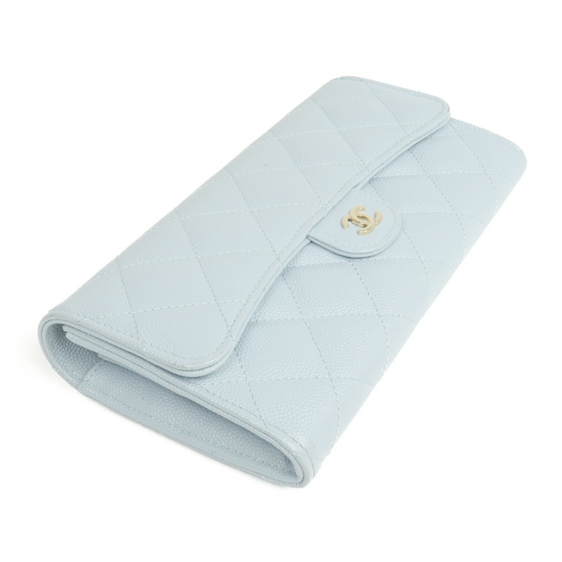 CHANEL 牛皮皮革Long Wallet金扣長錢包-3