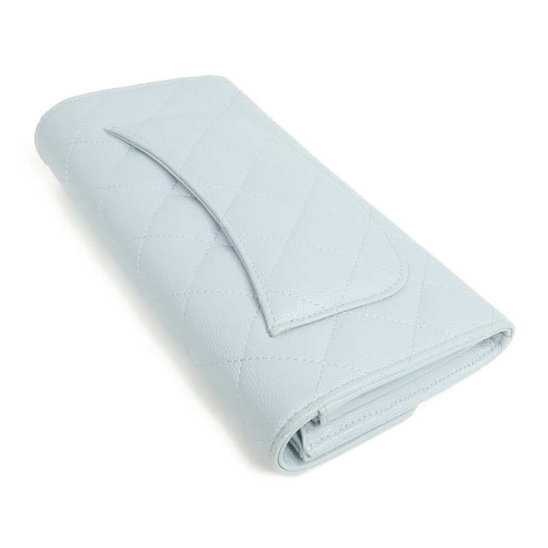 CHANEL 牛皮皮革Long Wallet金扣長錢包-4