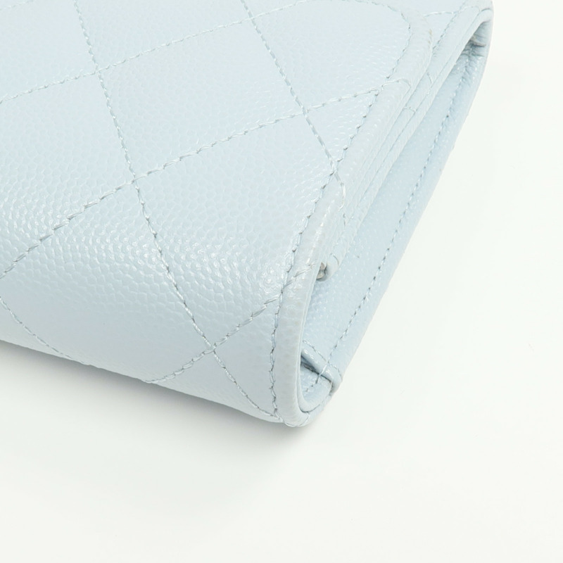 CHANEL 牛皮皮革Long Wallet金扣長錢包-9