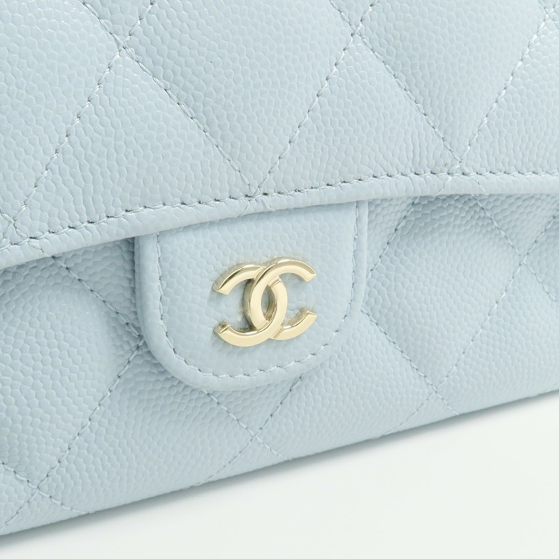 CHANEL 牛皮皮革Long Wallet金扣長錢包-10