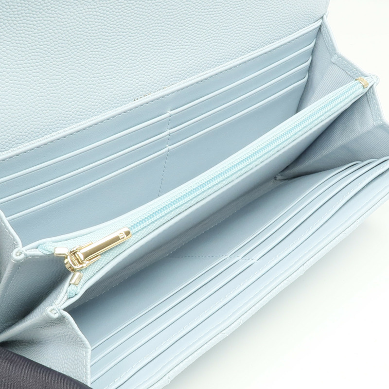 CHANEL 牛皮皮革Long Wallet金扣長錢包-11