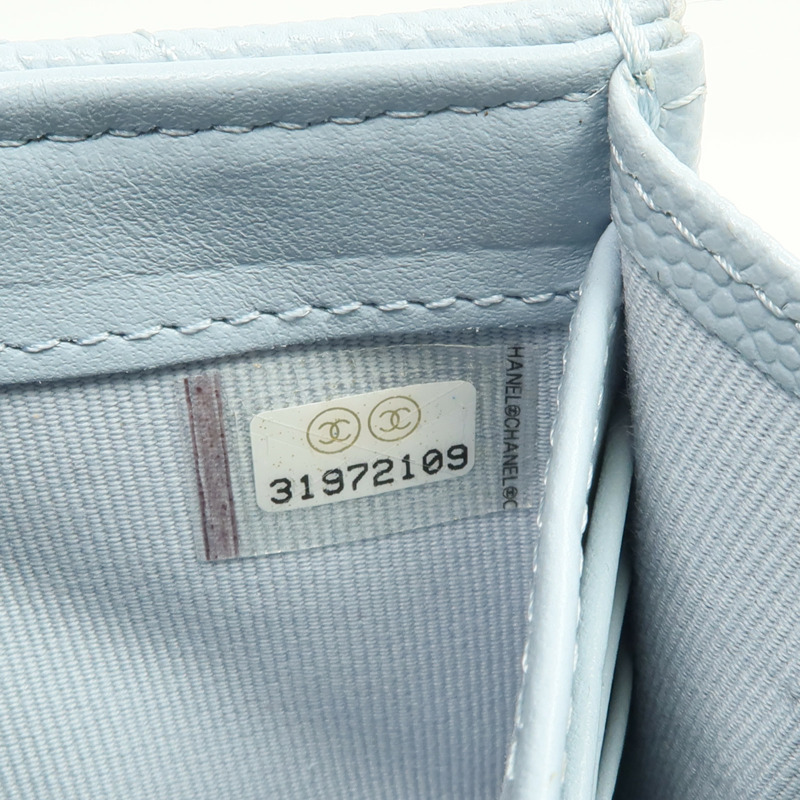 CHANEL 牛皮皮革Long Wallet金扣長錢包-14