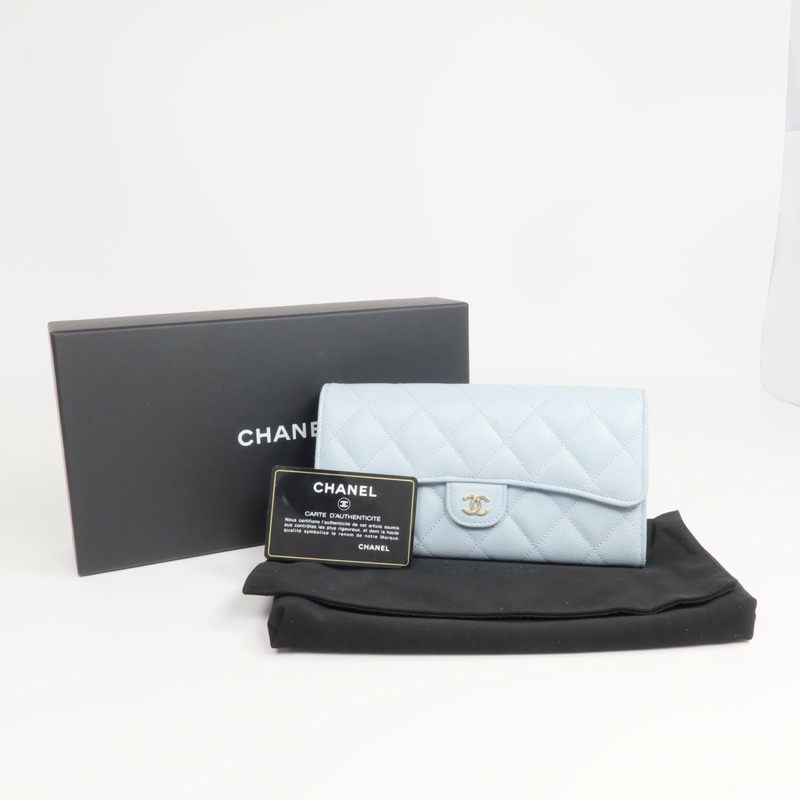 CHANEL 牛皮皮革Long Wallet金扣長錢包-16