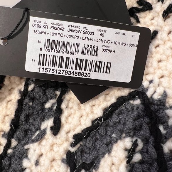 D&G米白色圖案冬季毛衣-12