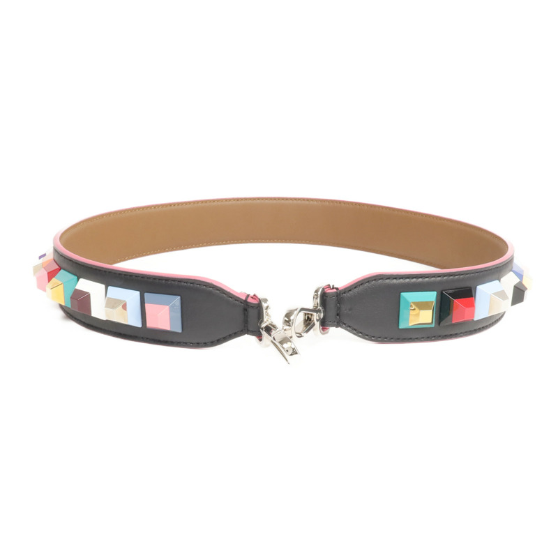 FENDI 牛皮皮革Shoulder Strap銀扣肩帶-0