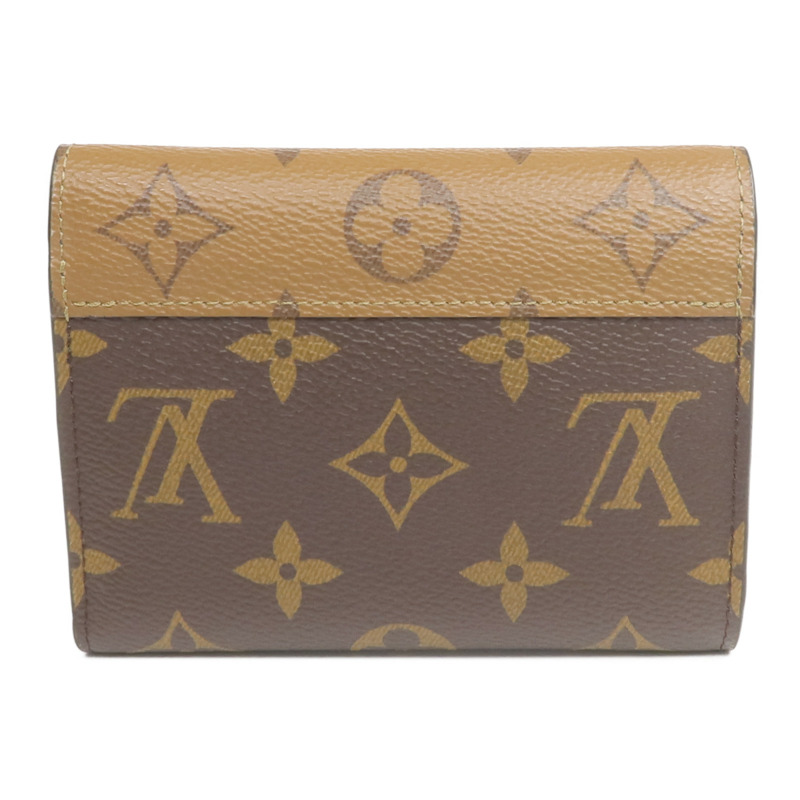 LOUIS VUITTON Monogram/Monogram Reverse Victorine Wallet金扣錢包棕色-1