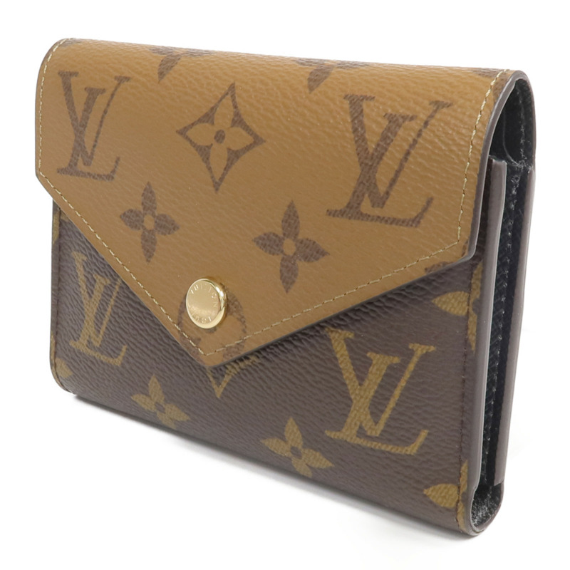 LOUIS VUITTON Monogram/Monogram Reverse Victorine Wallet金扣錢包棕色-2