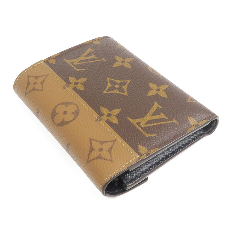 LOUIS VUITTON Monogram/Monogram Reverse Victorine Wallet金扣錢包棕色-4