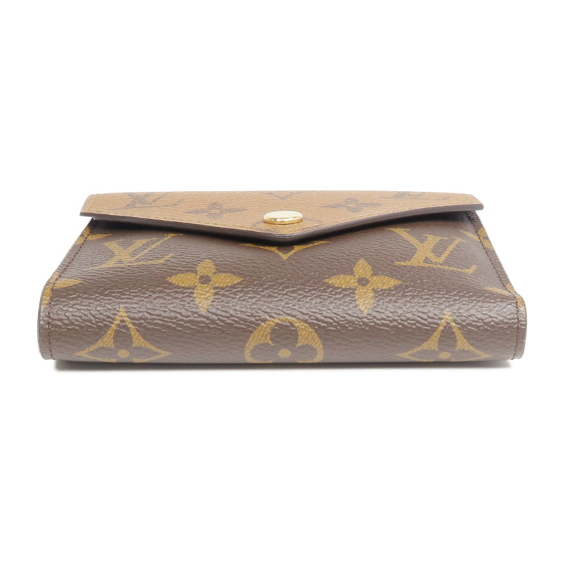 LOUIS VUITTON Monogram/Monogram Reverse Victorine Wallet金扣錢包棕色-5