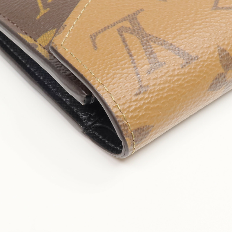 LOUIS VUITTON Monogram/Monogram Reverse Victorine Wallet金扣錢包棕色-8