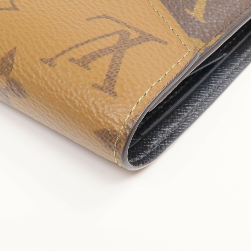 LOUIS VUITTON Monogram/Monogram Reverse Victorine Wallet金扣錢包棕色-9