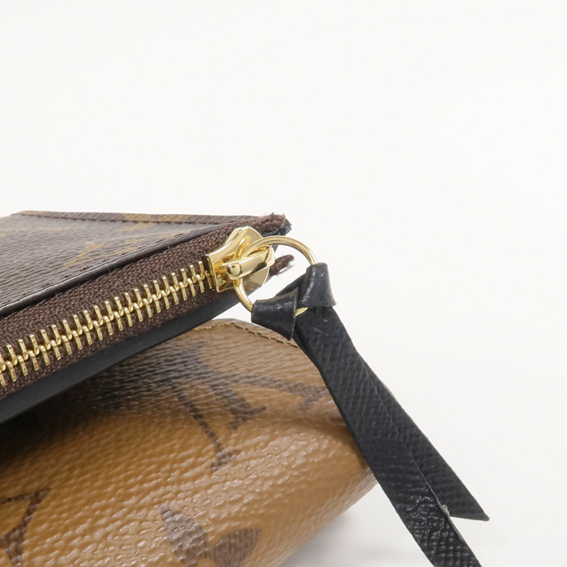 LOUIS VUITTON Monogram/Monogram Reverse Victorine Wallet金扣錢包棕色-13