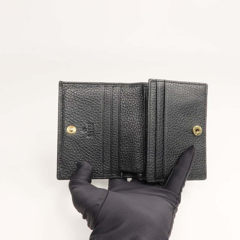 GUCCI 牛皮皮革Wallet金扣錢包-4