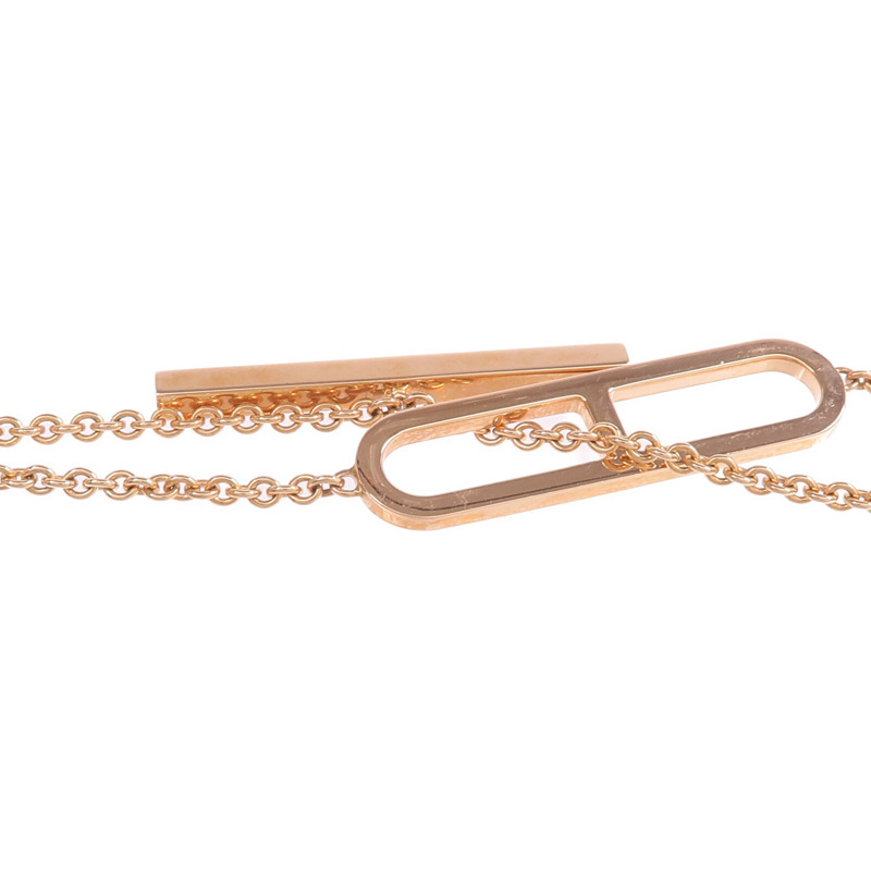 HERMES 18K玫瑰金Ever Chaine d'ancre Long Lariat Necklace項鍊-4
