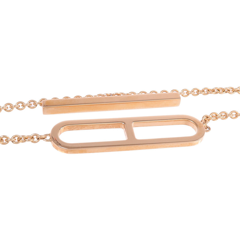 HERMES 18K玫瑰金Ever Chaine d'ancre Long Lariat Necklace項鍊-5