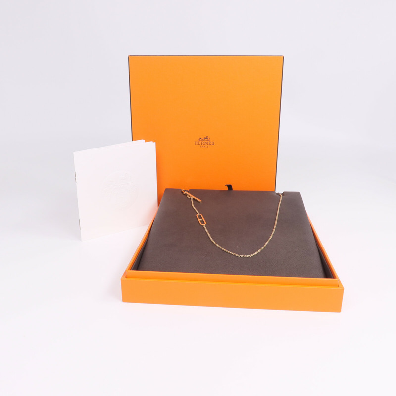 HERMES 18K玫瑰金Ever Chaine d'ancre Long Lariat Necklace項鍊-7