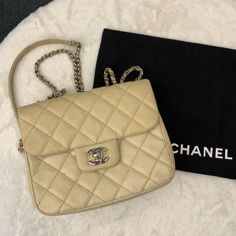 Chanel 復古感荔枝紋牛皮單肩包-0