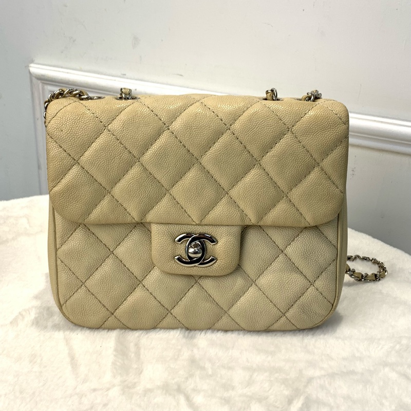 Chanel 復古感荔枝紋牛皮單肩包-1