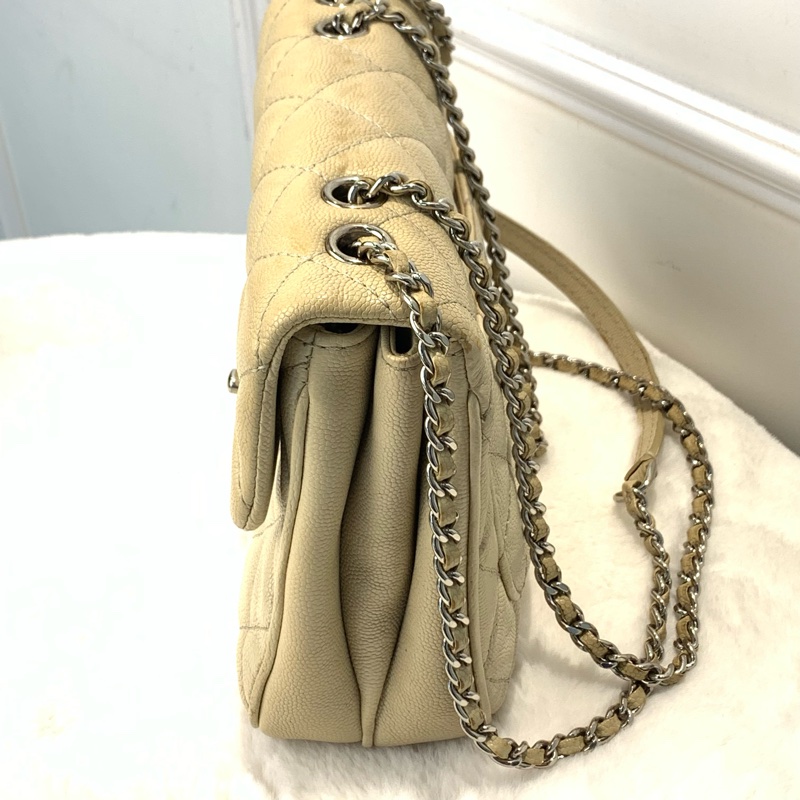 Chanel 復古感荔枝紋牛皮單肩包-4