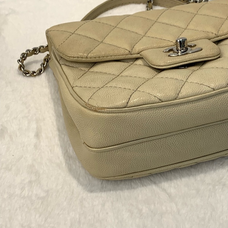 Chanel 復古感荔枝紋牛皮單肩包-7