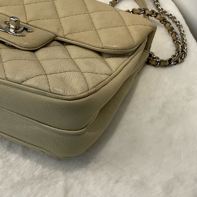 Chanel 復古感荔枝紋牛皮單肩包-9