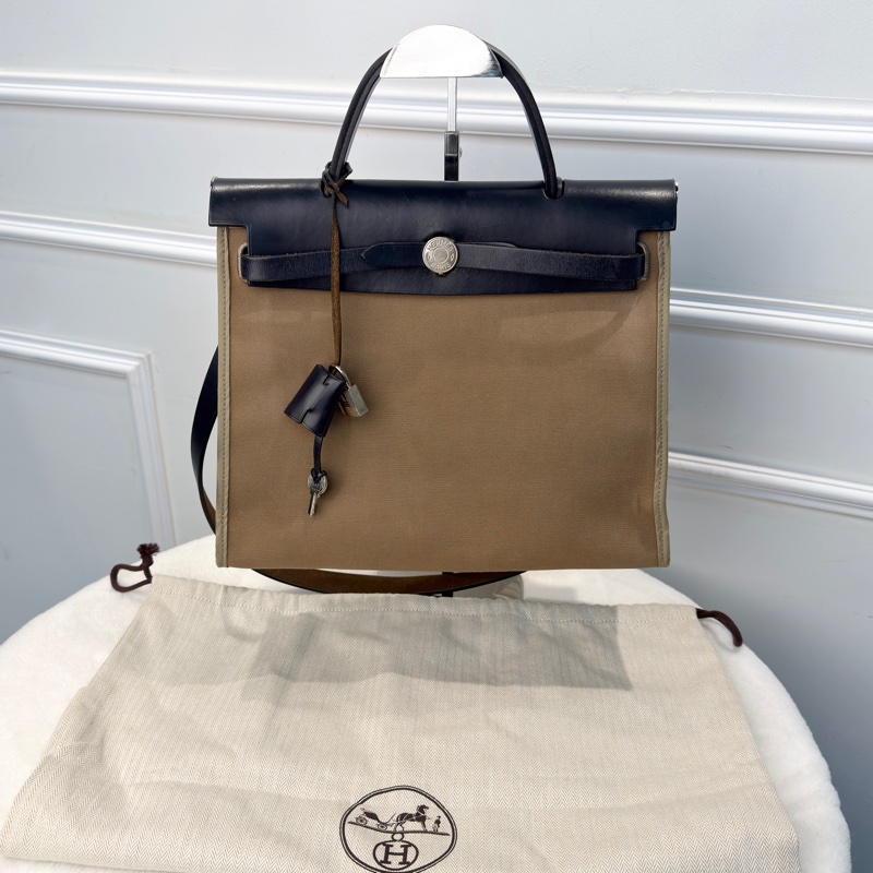 Hermes Herbag 31 奶茶拼色-0