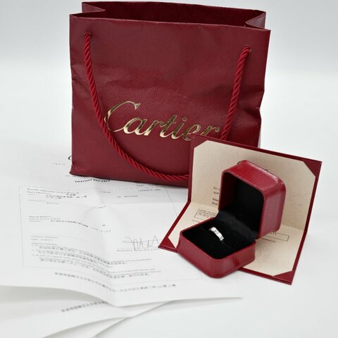 Cartier 卡地亞Love 18K 白金 三鑽 戒指