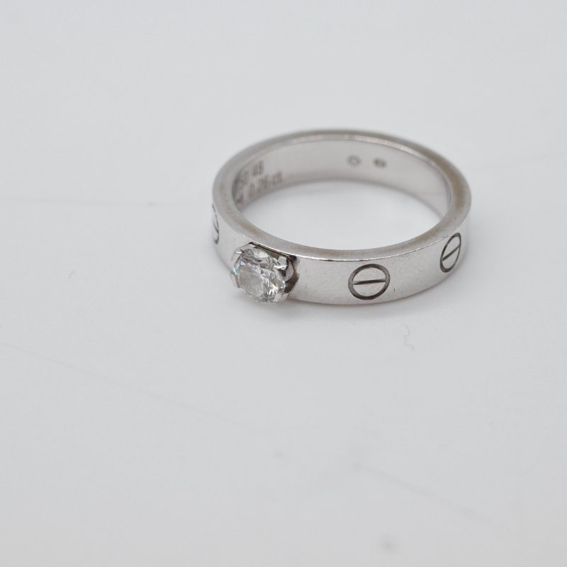 Cartier 卡地亞Love 18K 白金 三鑽 戒指-11